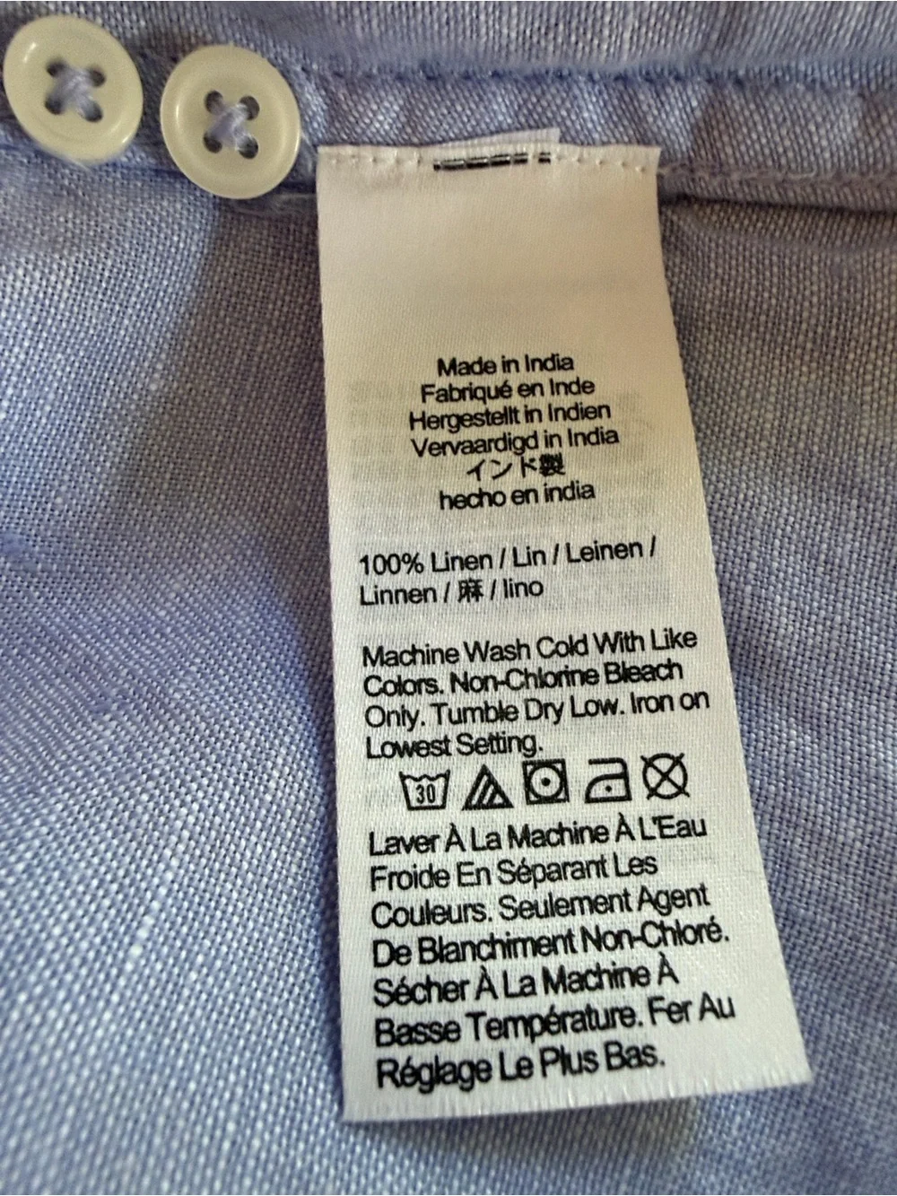 J. Crew Men’s Light Blue Linen Button-Down Shirt